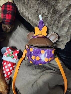 Disney Kids Purple & Orange Polka Dot Minnie Crossbody Bag